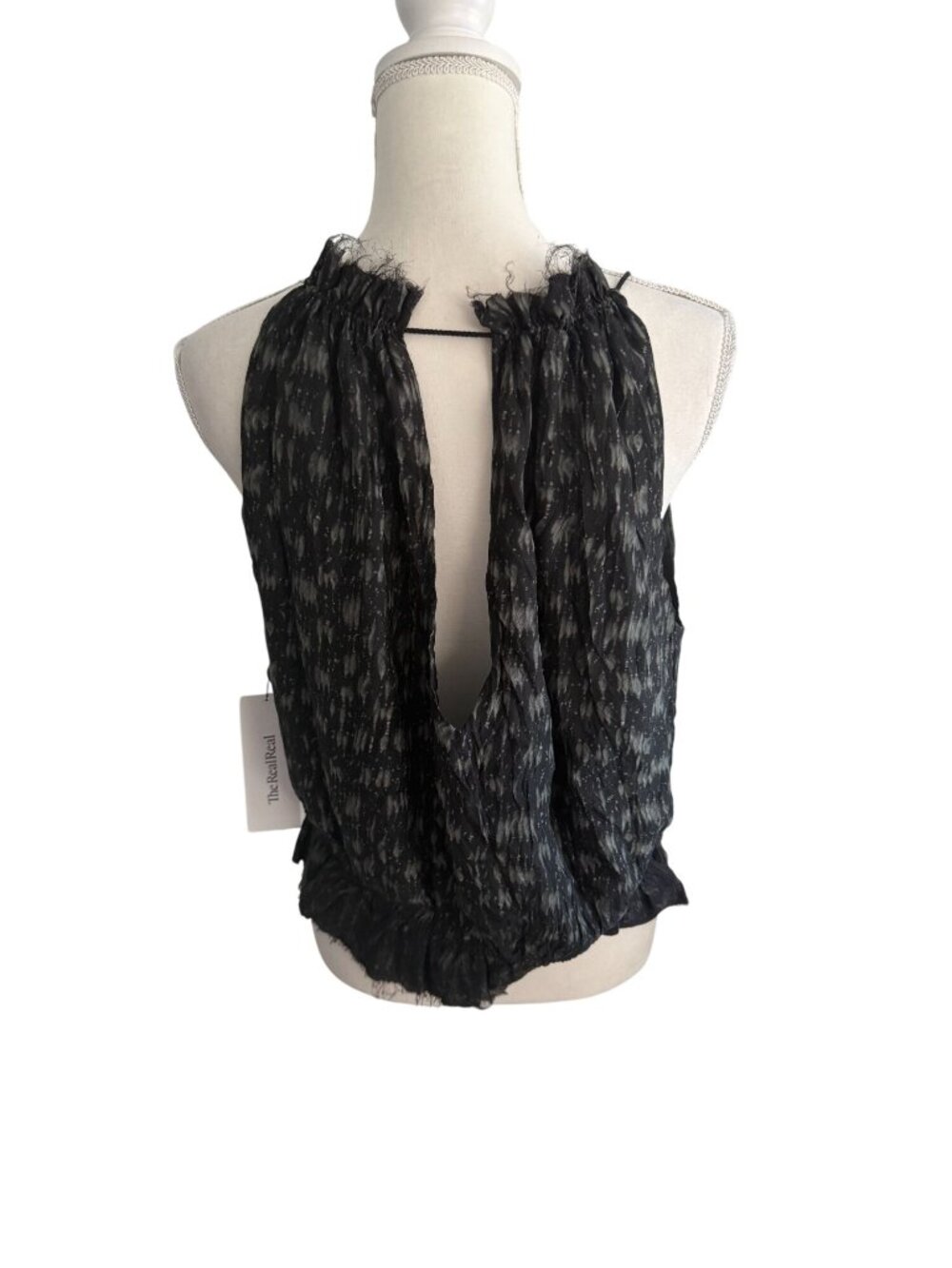 CALVIN RUCKER Black Patterned Tank Top Size Small - Picture 3 of 8